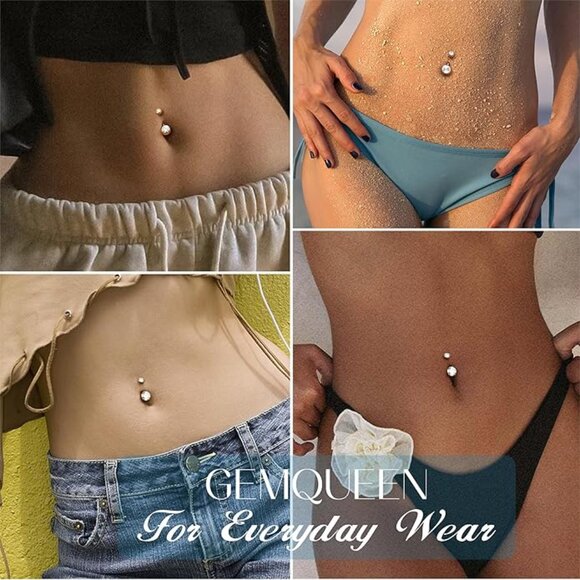 Moissanite Titanium Belly Button Ring 14G NWT - Picture 8 of 8